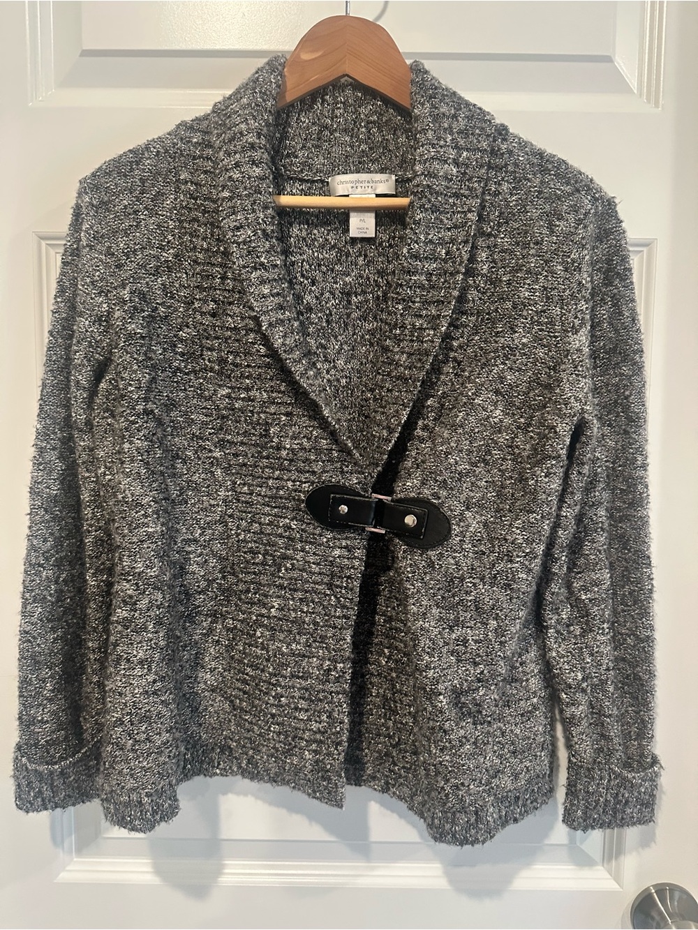 Christopher & Banks Petite Large Marled Shawl Collar Cardigan Sweater – EUC